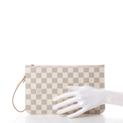 Louis Vuitton Damier Azur Neverfull MM GM Pochette Rose Ballerine 2 of 7
