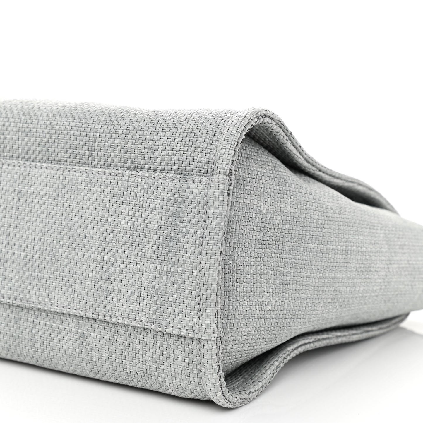 Woven Straw Raffia Small Deauville Tote Grey