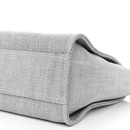 Chanel Woven Straw Raffia Small Deauville Tote Grey 9 of 10