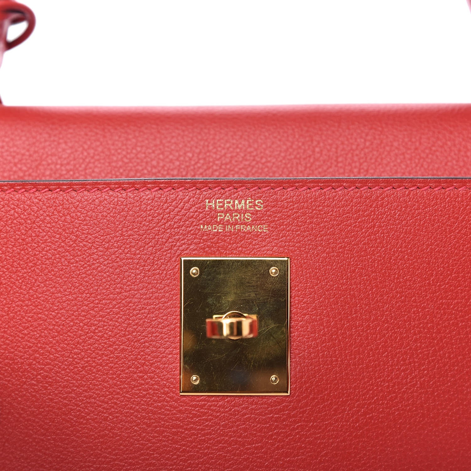 Hermes Evercolor Kelly Retourne 32 Rouge Casaque 8 of 10
