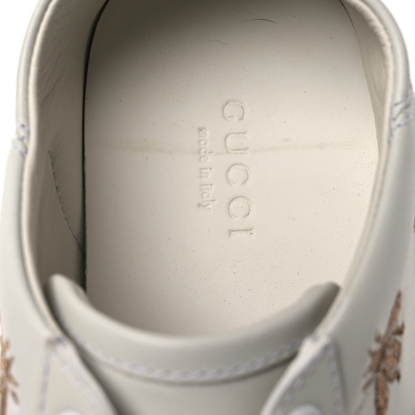Calfskin Bee Star Embroidered Sylvie Web Ace Sneakers 35.5 White