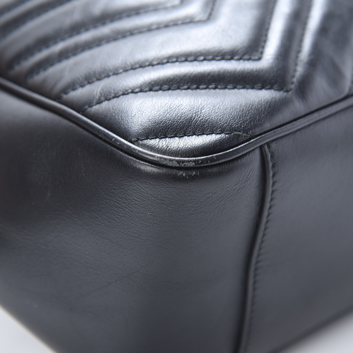 Gucci Calfskin Matelasse Large GG Marmont Shoulder Bag Black 12 of 20