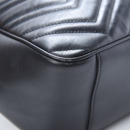 Gucci Calfskin Matelasse Large GG Marmont Shoulder Bag Black 12 of 20
