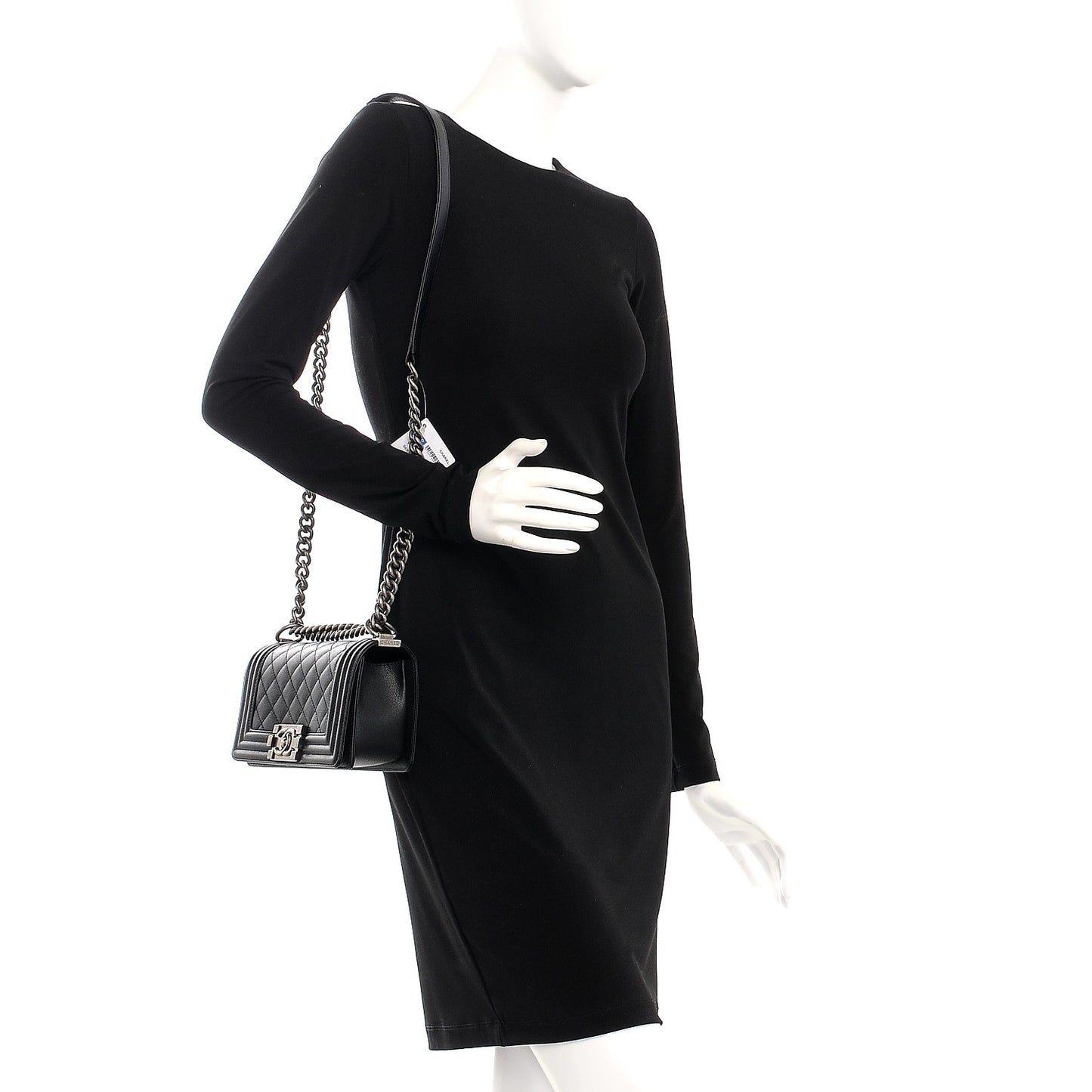 Caviar Quilted Small Boy Flap Black