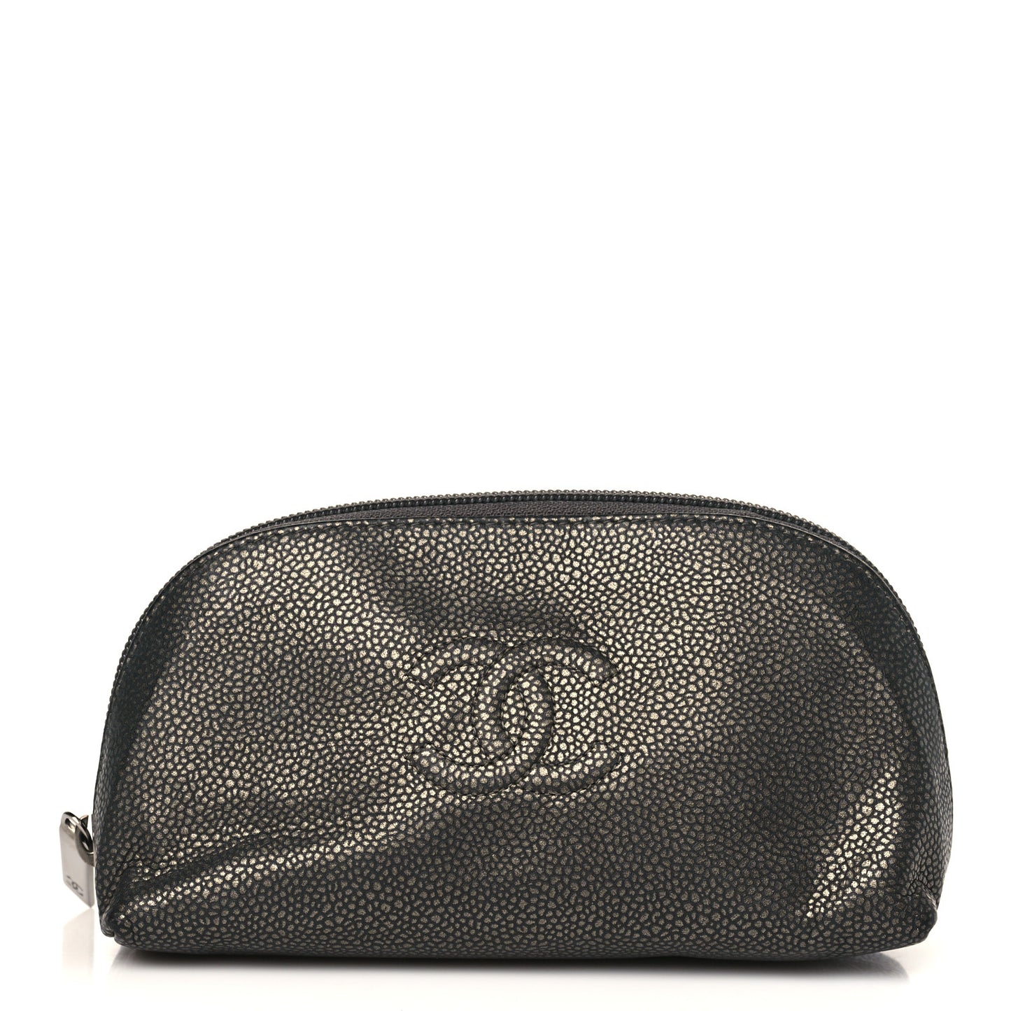 Metallic Caviar Timeless CC Cosmetic Pouch Dark Grey