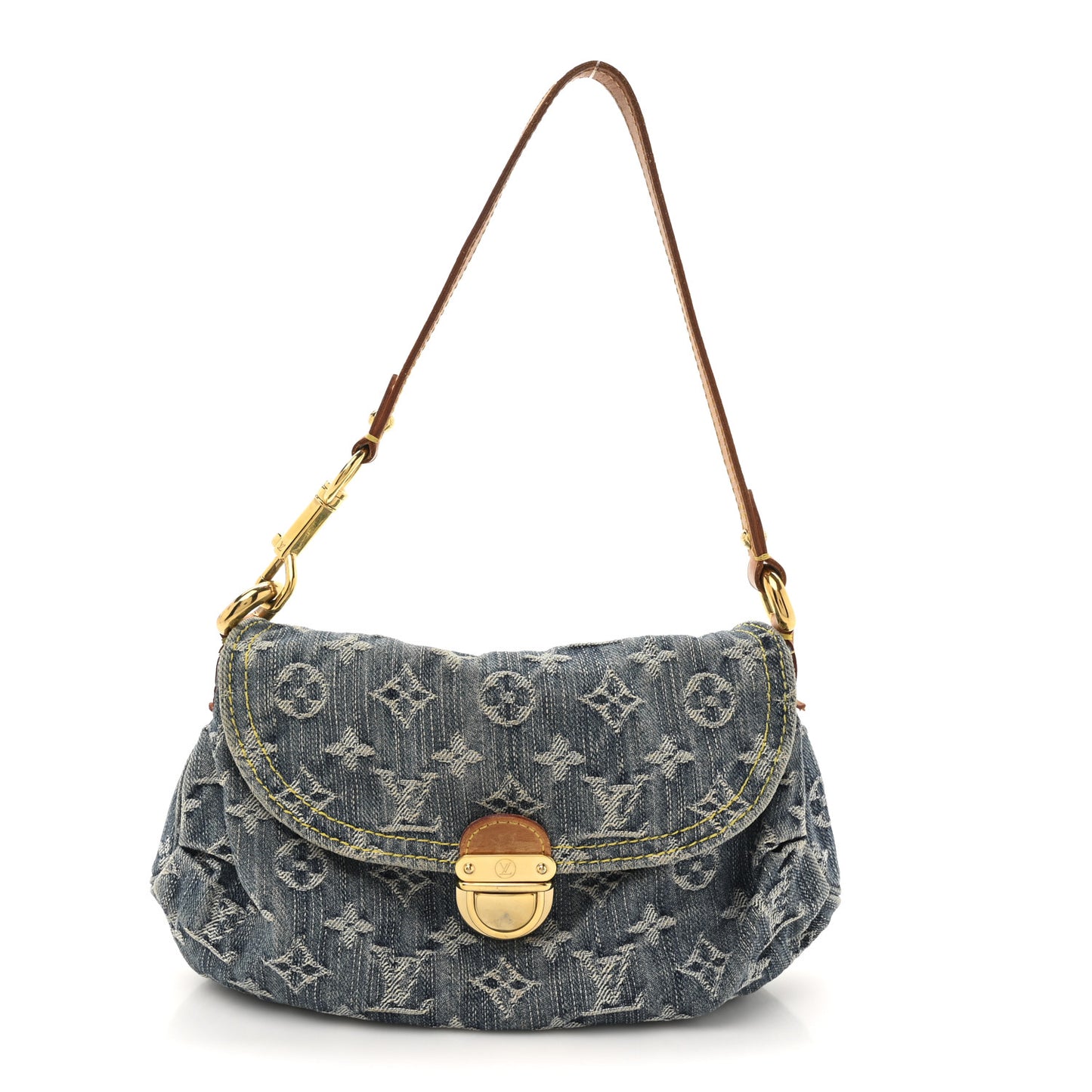 Monogram Denim Mini Pleaty Blue
