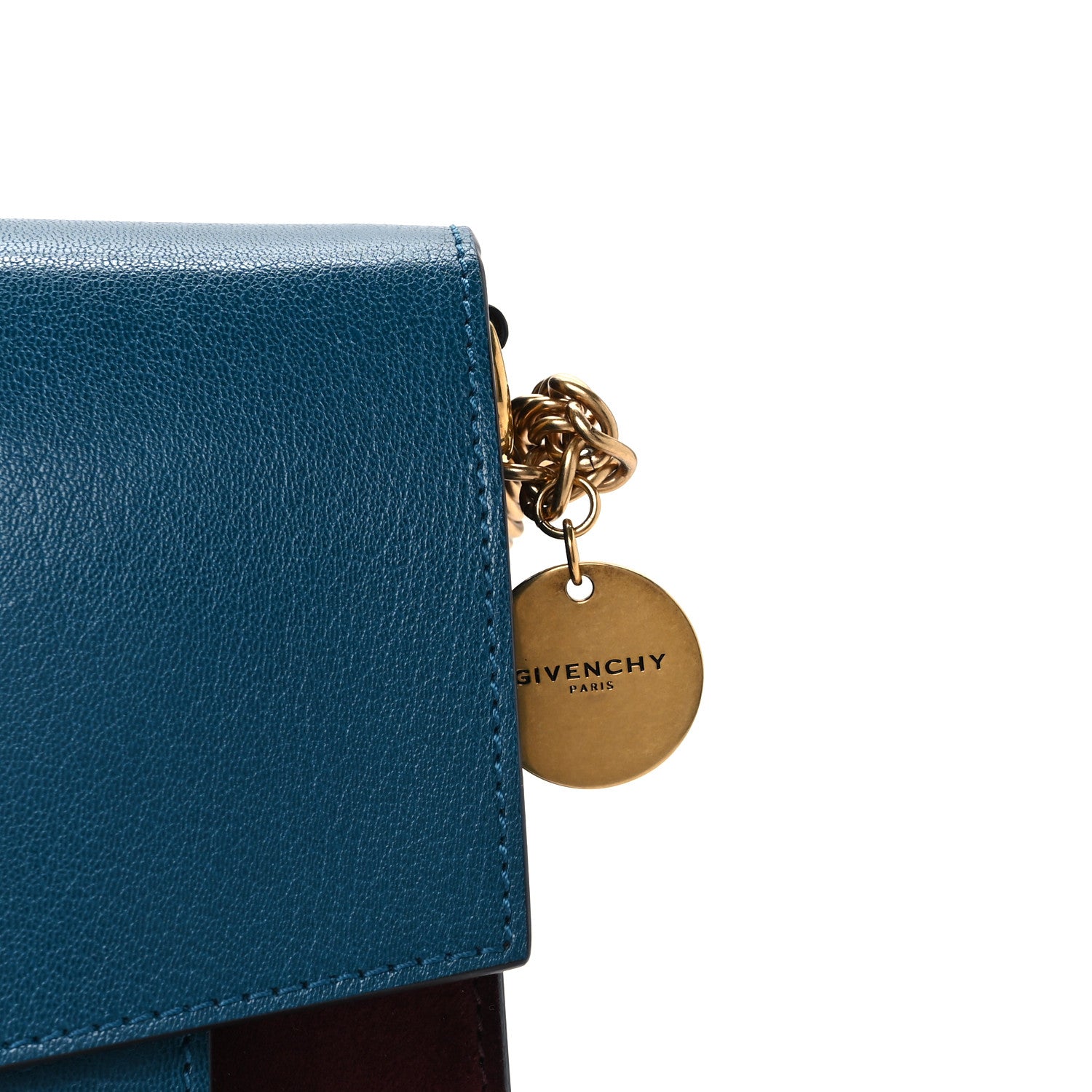 Givenchy Sugar Goatskin Suede Medium GV3 Shoulder Bag Blue Aubergine 7 of 10