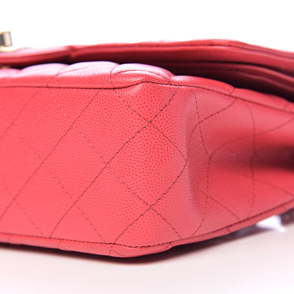 Chanel Caviar Quilted Medium Double Flap Dark Pink 9 of 10