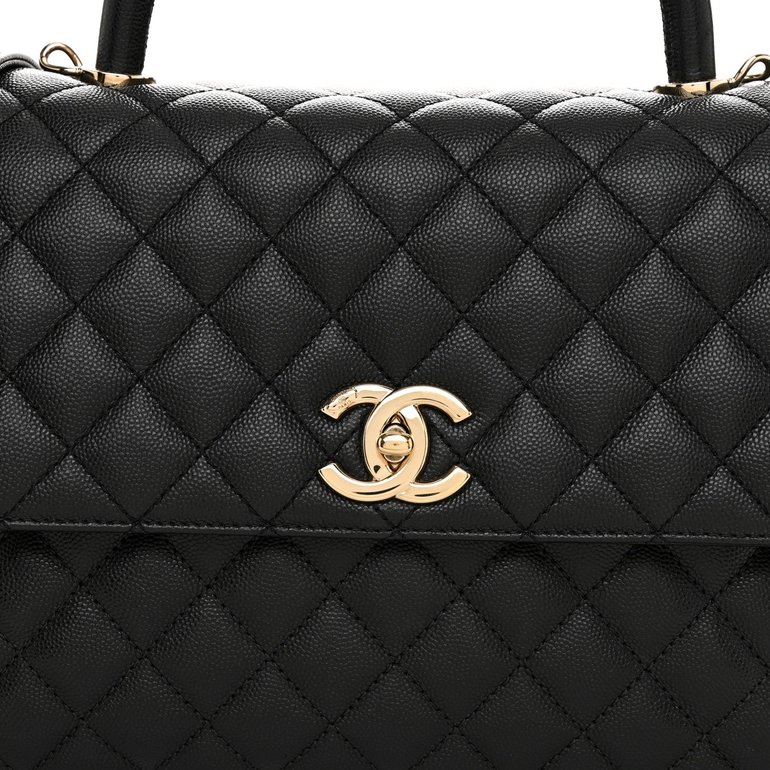 Chanel Caviar Quilted Medium Coco Handle Flap Black 8 of 10