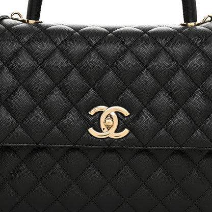 Chanel Caviar Quilted Medium Coco Handle Flap Black 8 of 10