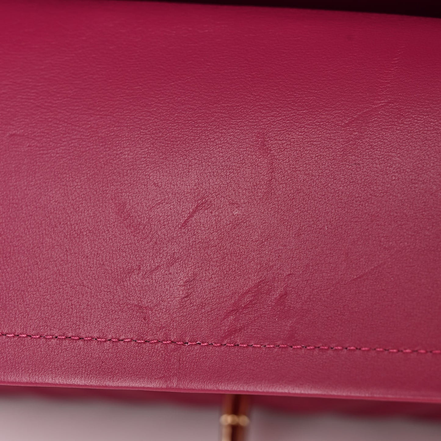 Lambskin Chevron Quilted Medium Double Flap Dark Pink