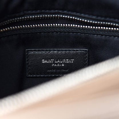 Saint Laurent Calfskin Y Quilted Monogram Medium Loulou Chain Satchel Nude Powder 8 of 11