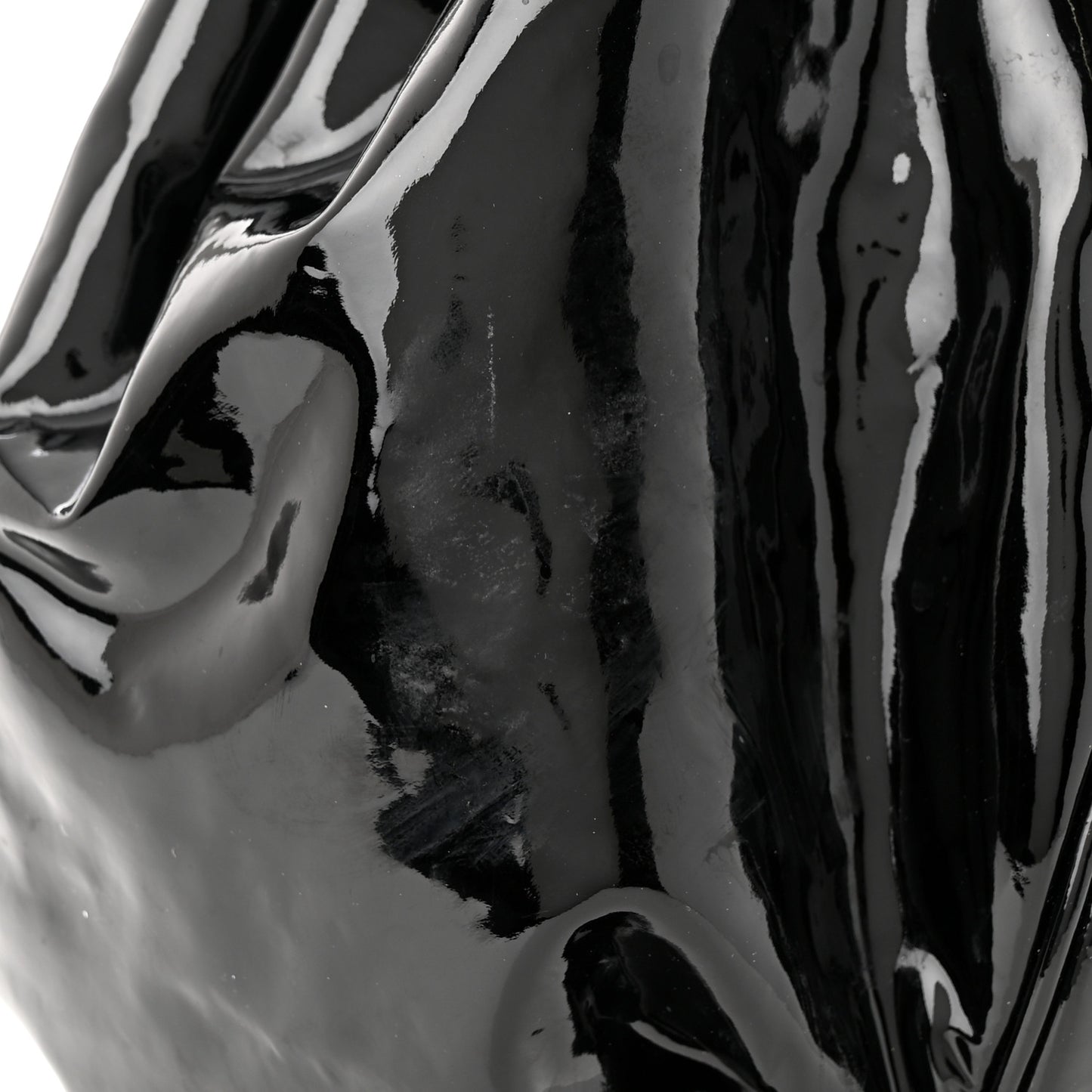 Patent Camellia Shoulder Bag Black