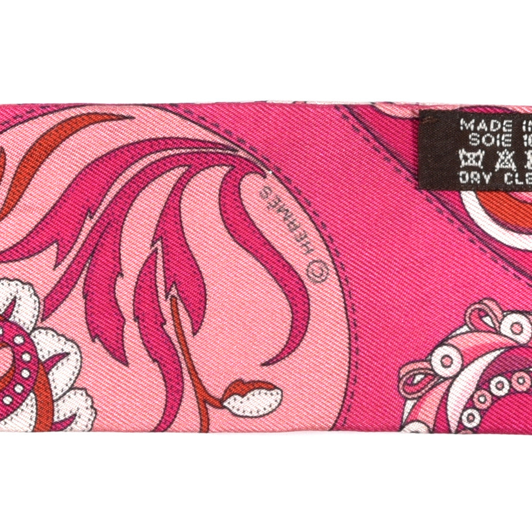 Hermes Silk Festival Des Amazones Twilly Fuchsia Nacre Rose 3 of 4