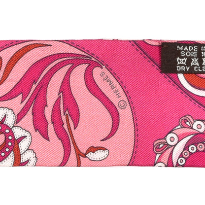 Hermes Silk Festival Des Amazones Twilly Fuchsia Nacre Rose 3 of 4