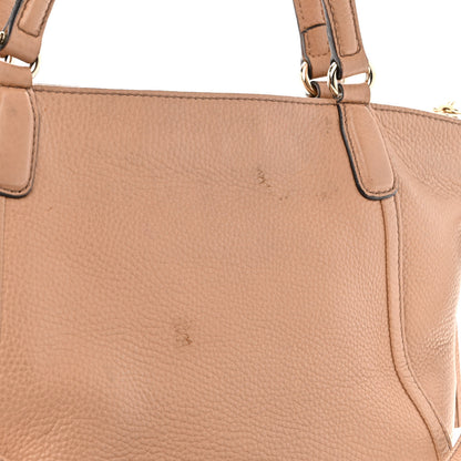 Gucci Pebbled Calfskin Small Soho Top Handle Bag Camelia 17 of 19