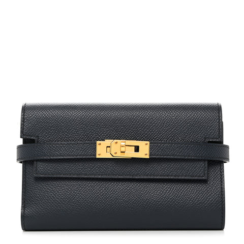Epsom Verso Medium Kelly Wallet Bleu Indigo Black