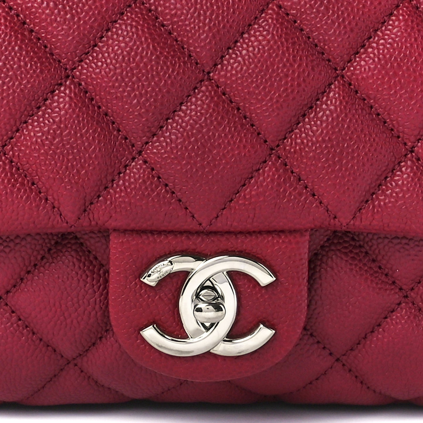 Caviar Quilted Jumbo Easy Flap Dark Pink
