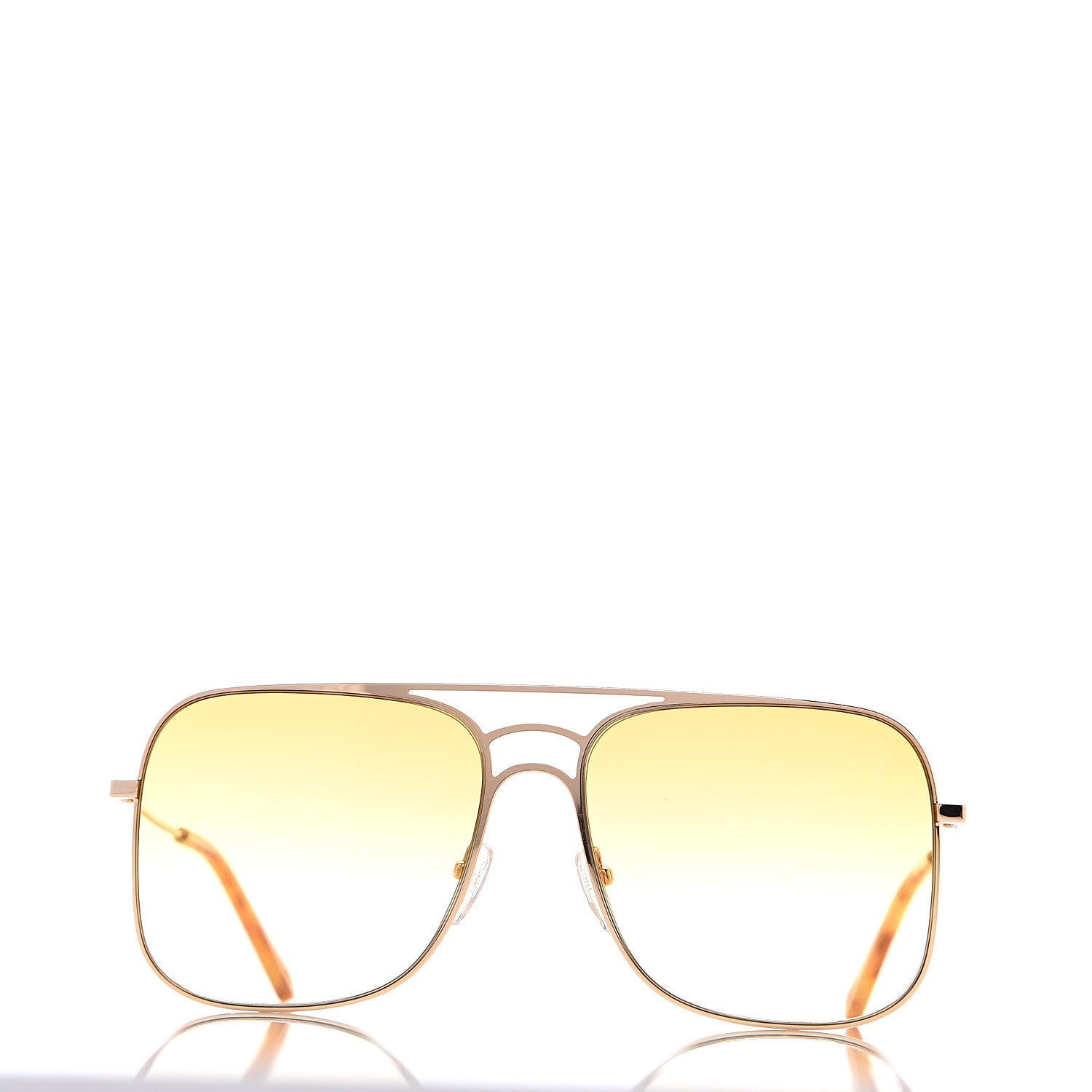 Chloe Square Aviator Sunglasses CE140S Gold Yellow 2 of 8