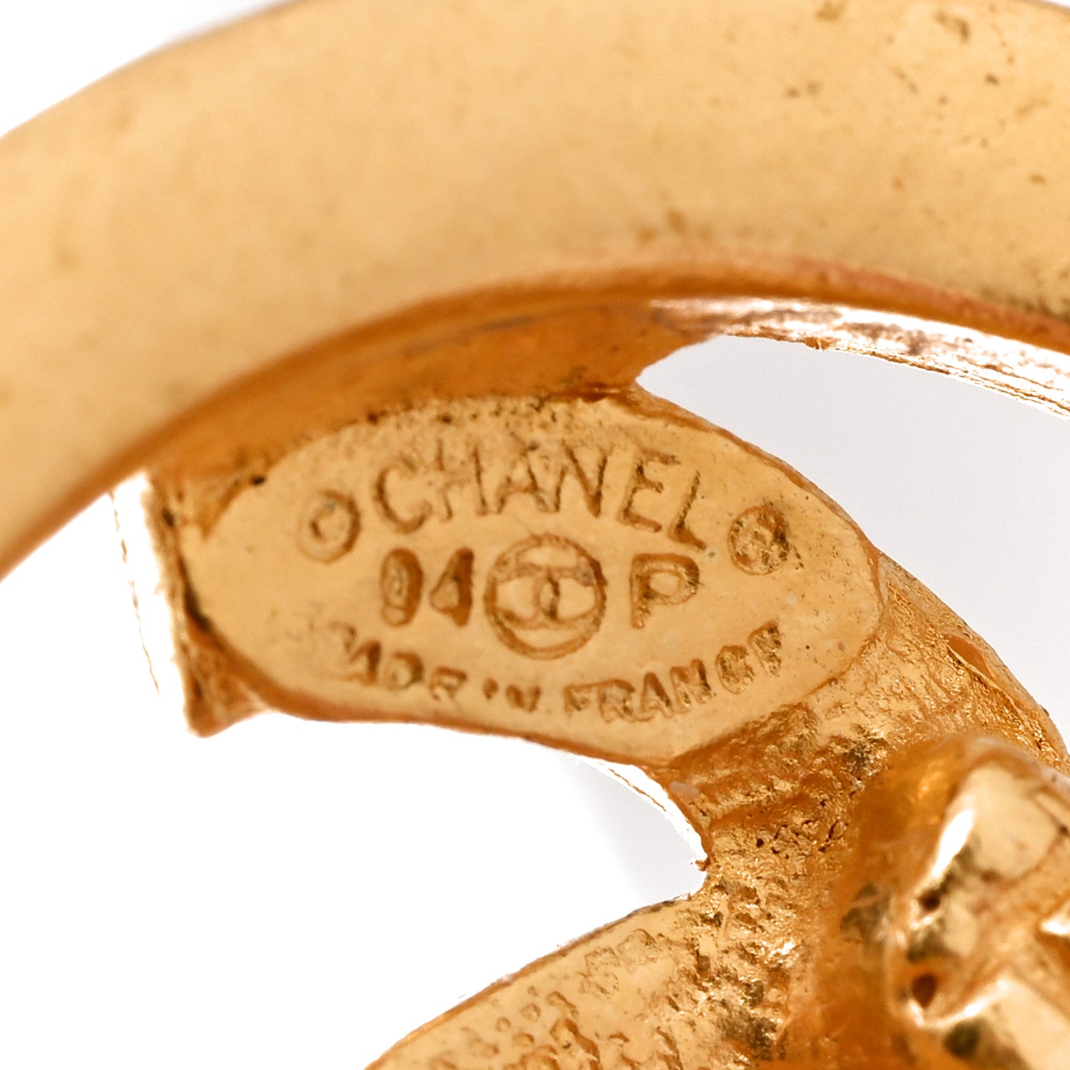 Chanel Metal CC Clip On Earrings Gold 4 of 5