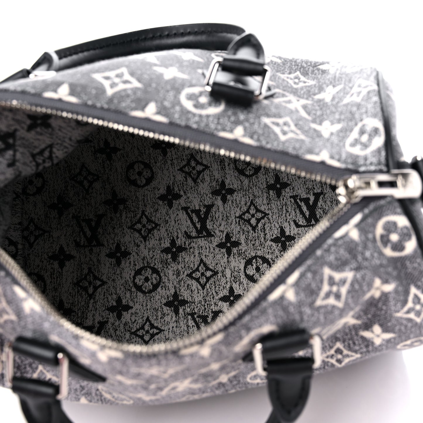 Denim Monogram Jacquard Speedy Bandouliere 25 Black