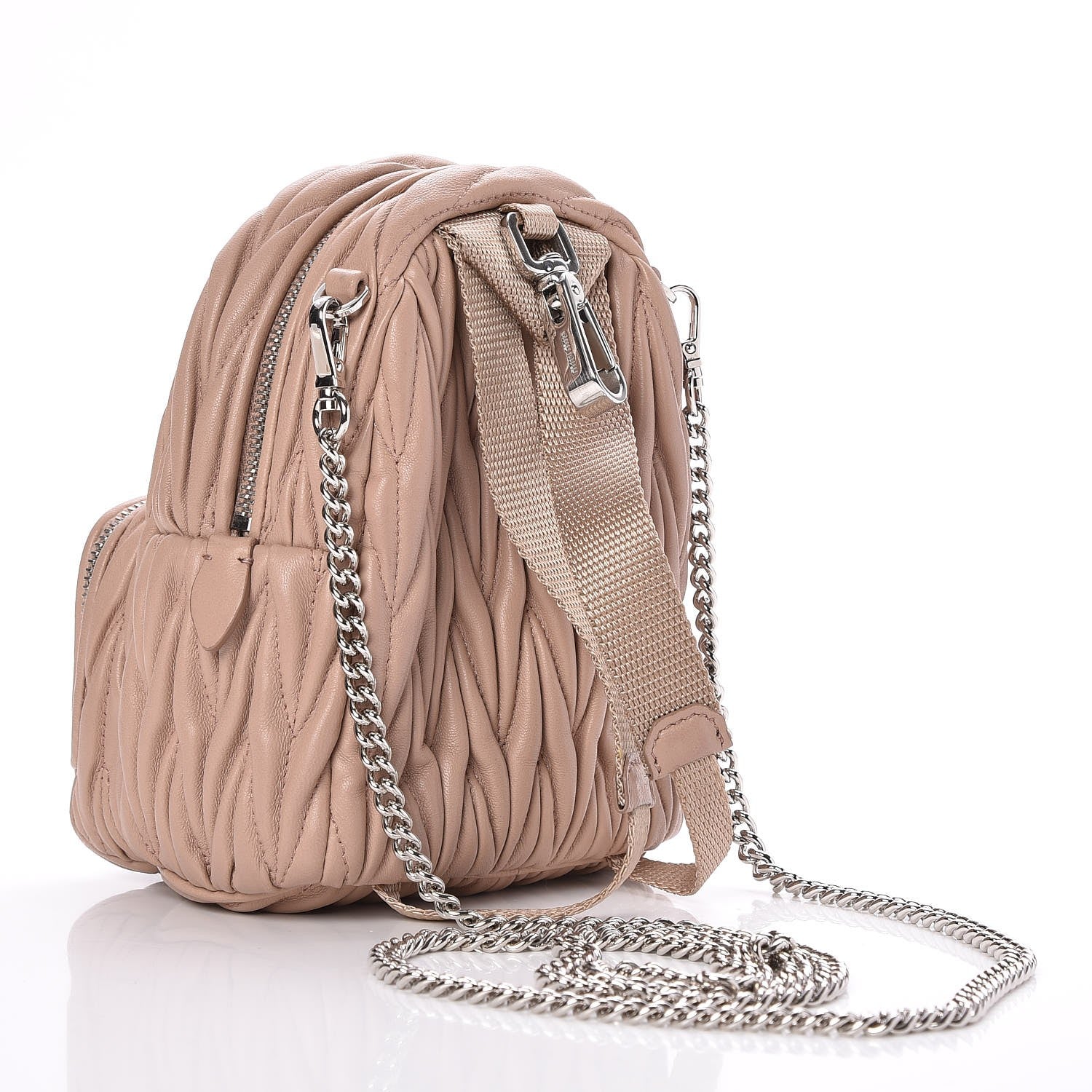 Miu Miu Nappa Matelasse Mini Backpack Cammeo 3 of 6