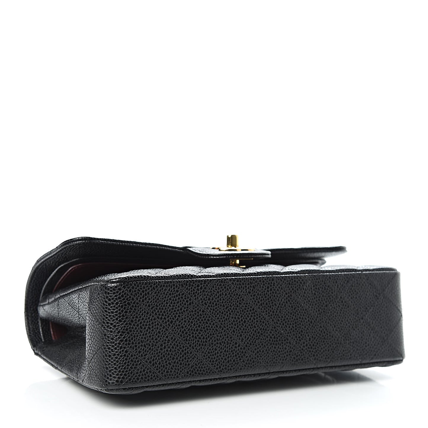 Caviar Quilted Small Double Flap Black