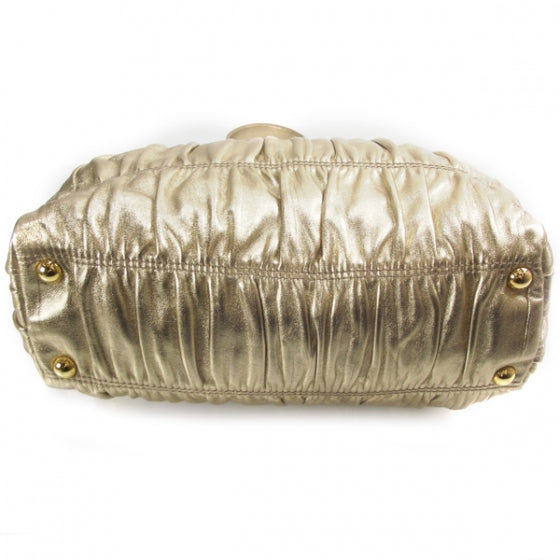 Nappa Gaufre Frame Tote Platino