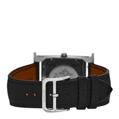 Hermes Stainless Steel Epsom 30.5mm Heure H Hour Quartz Watch Noir 3 of 5