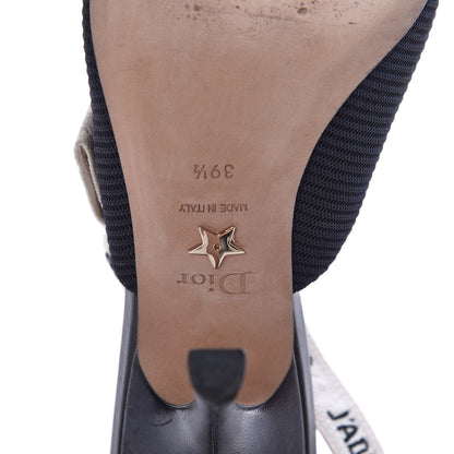 Christian Dior Technical Canvas Ribbon J'Adior Slingback 100mm Pumps 39.5 Black 8 of 15