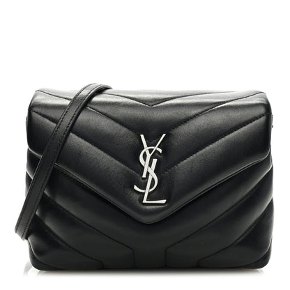 Saint Laurent SAINT LAURENT Calfskin Y Quilted Monogram Toy Loulou Crossbody Bag Black 1 of 11