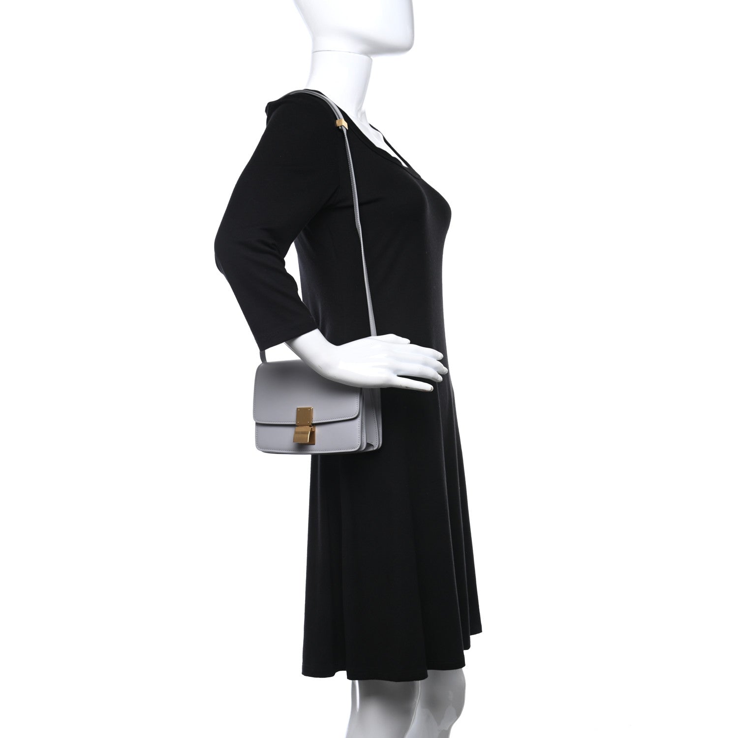 Celine Box Calfskin Small Classic Box Flap Bag Light Grey 1 of 8