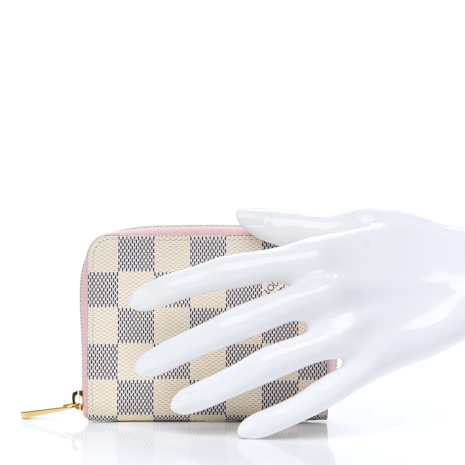 Louis Vuitton Damier Azur Zippy Coin Purse Rose Ballerine 2 of 7