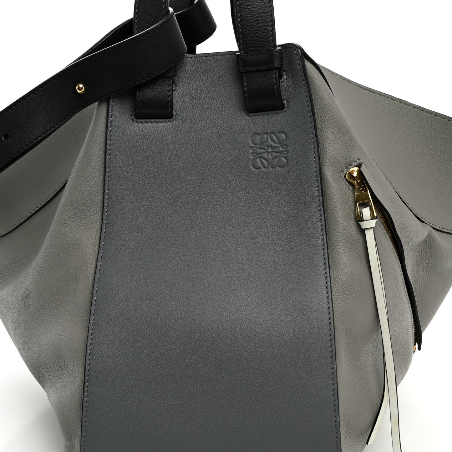 Calfskin Large Hammock Shoulder Bag Grey