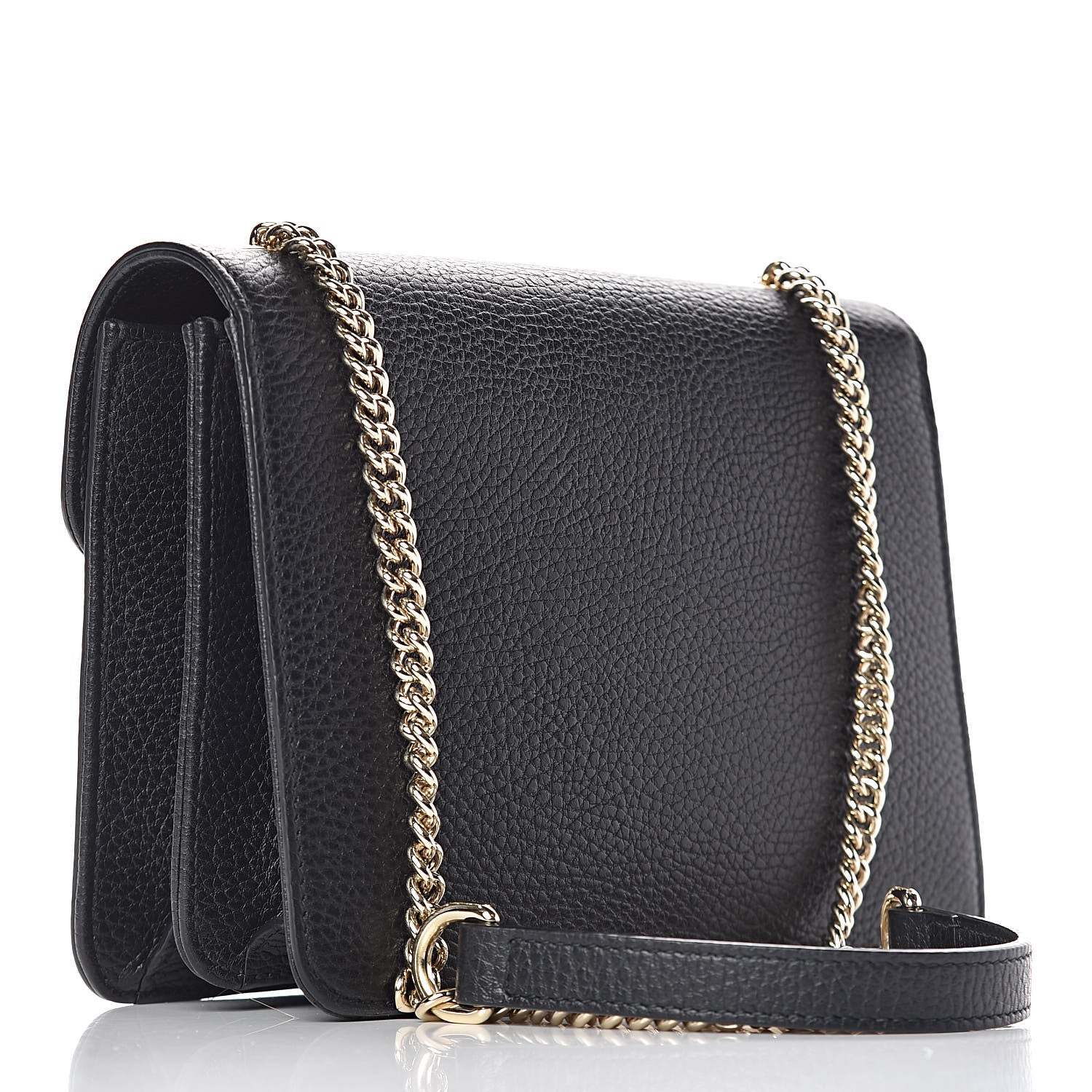 Gucci Dollar Calfskin Small Interlocking G Shoulder Bag Black 3 of 10