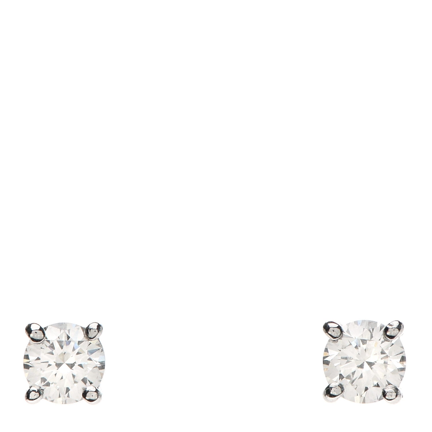 Tiffany Platinum Diamond .32ctw Solitaire Earrings 1 of 5