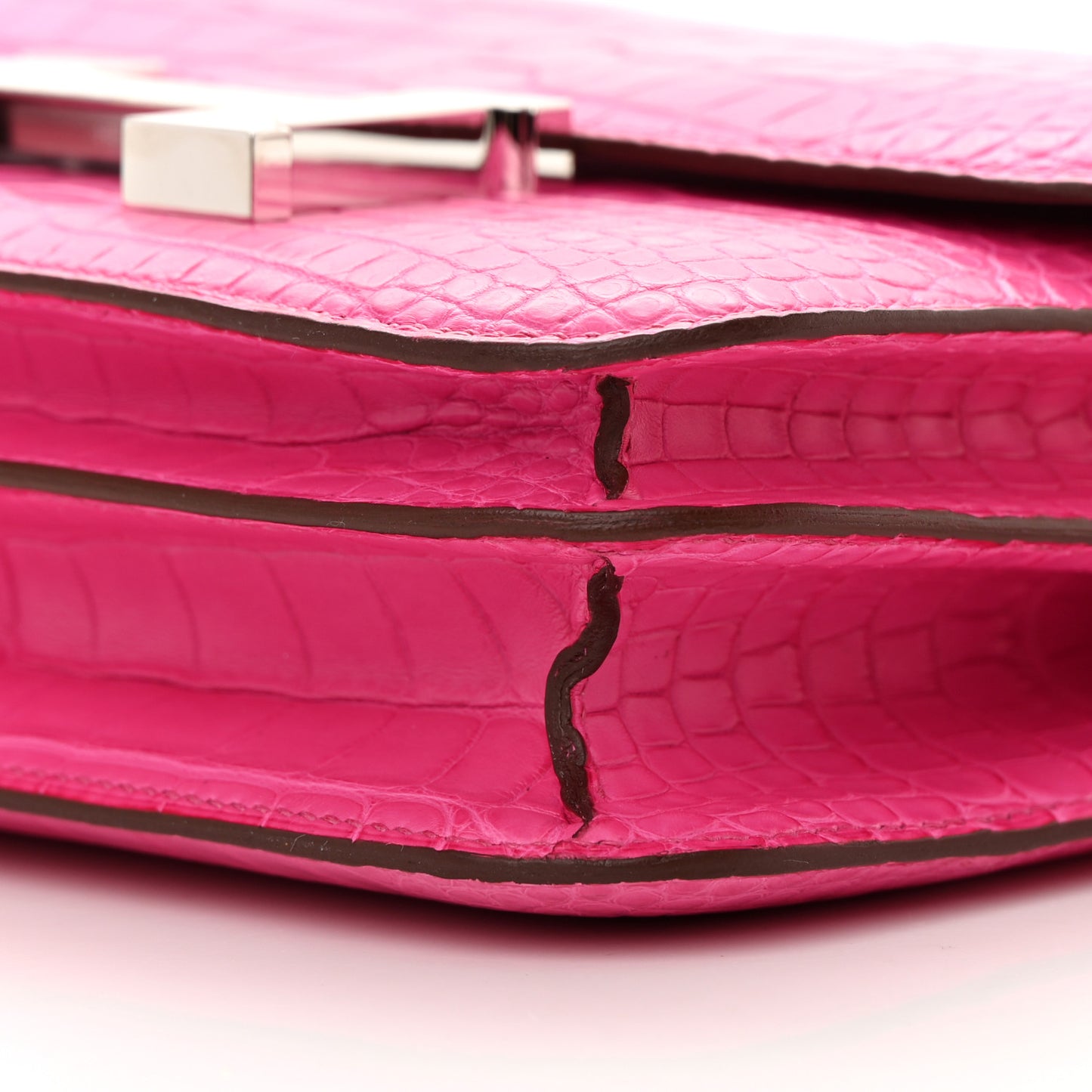 Matte Alligator Constance 18 Rose Shocking