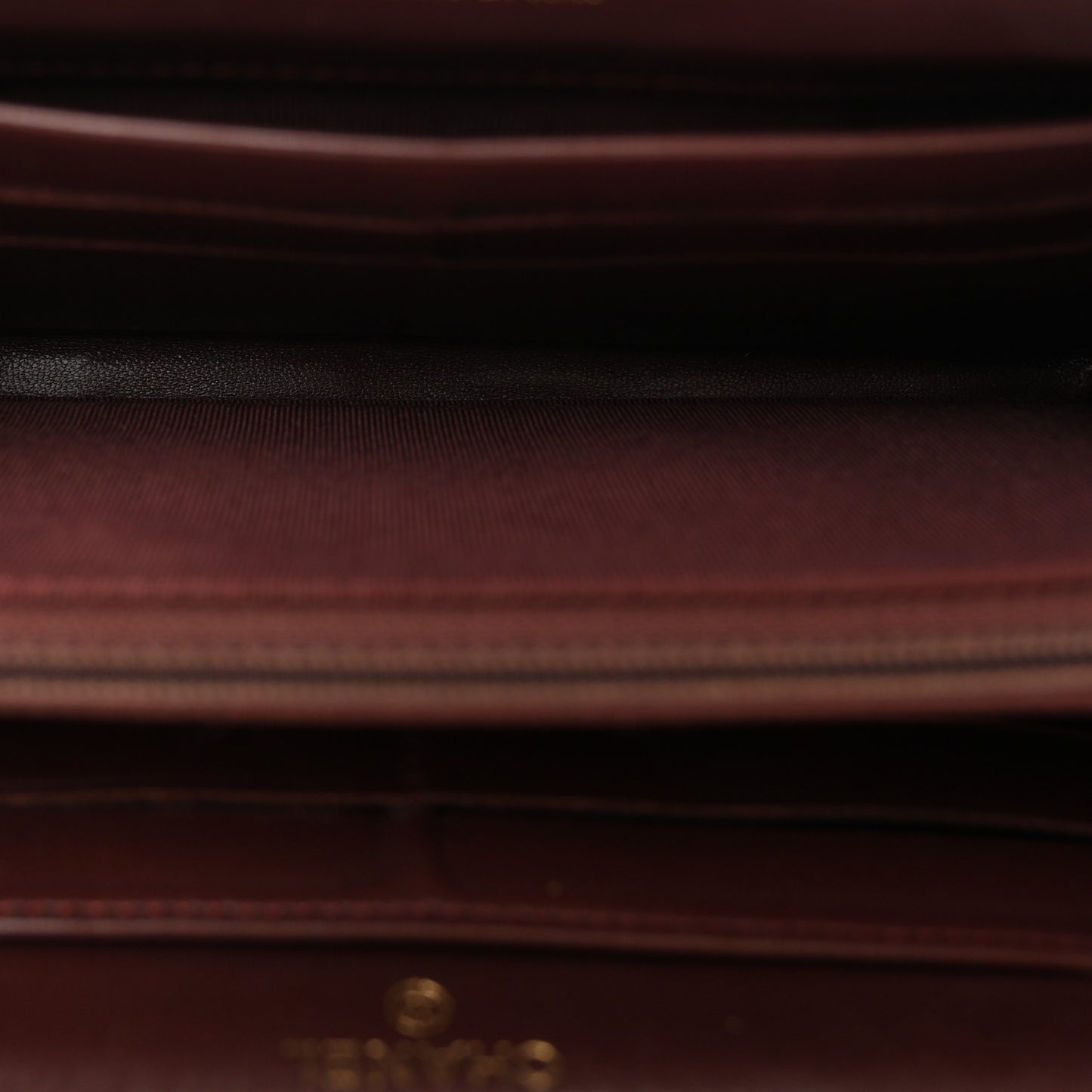 Lambskin Quilted Large Gusset Zip Around Wallet Black