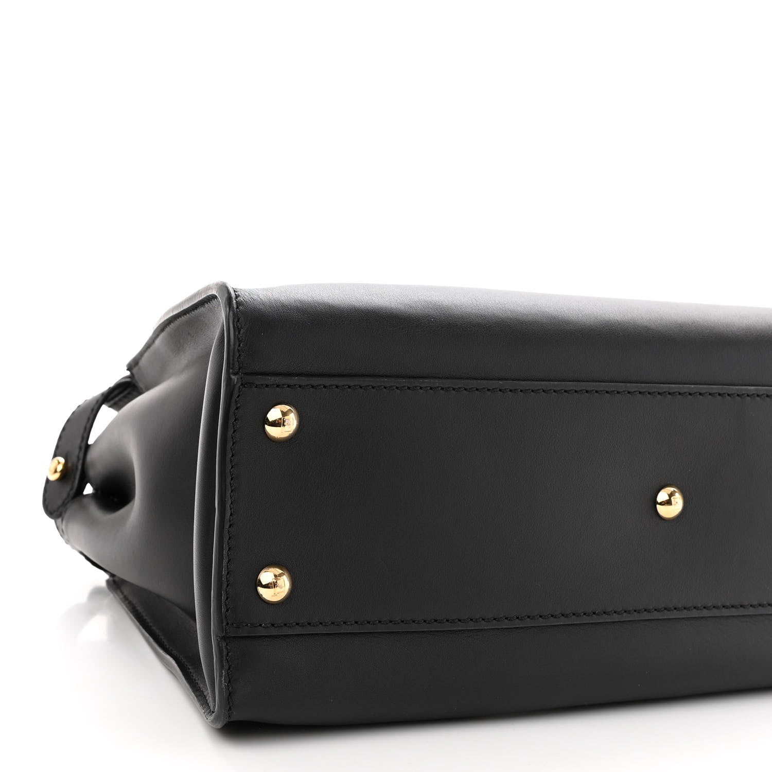 Fendi Vitello Seta Shiny Nappa Medium Peekaboo Iconic Satchel Black 9 of 10