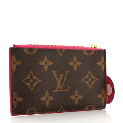Louis Vuitton Monogram Blooming Flowers Zipped Card Holder Hot Pink Rose Ballerine 3 of 8