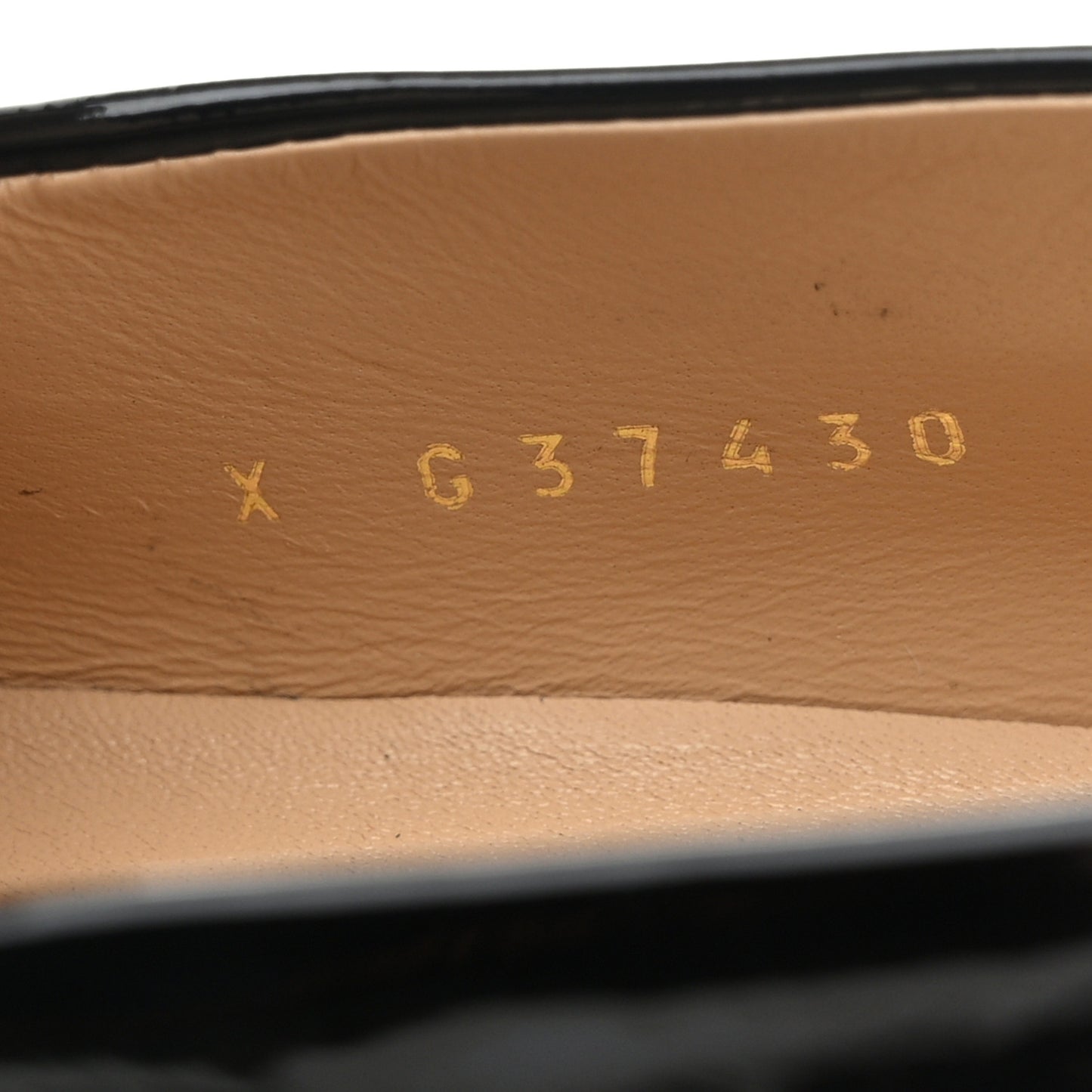 Shiny Calfskin Logo Loafers 36.5 Black
