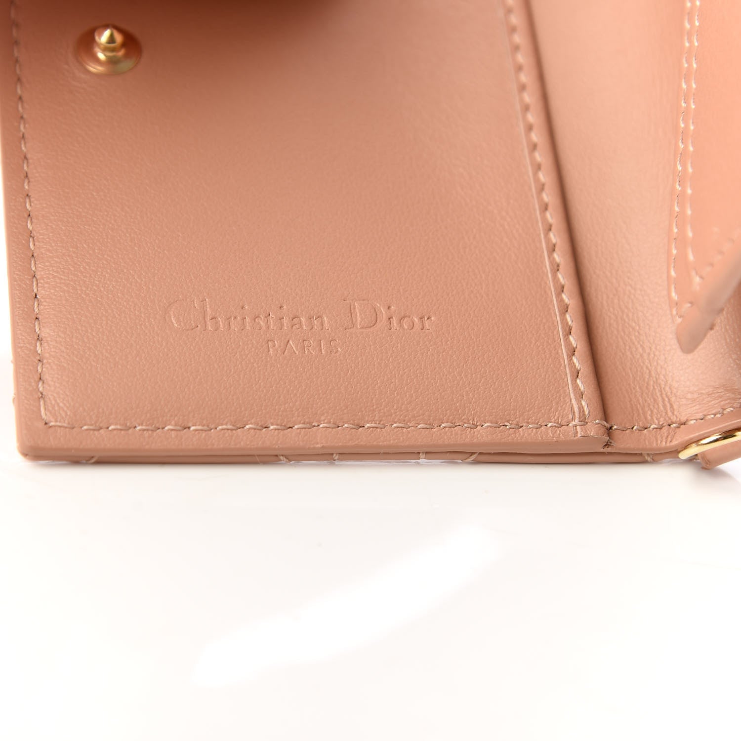 Christian Dior Patent Cannage Small Lady Dior Flap Card Holder Rose De Vents 7 of 9