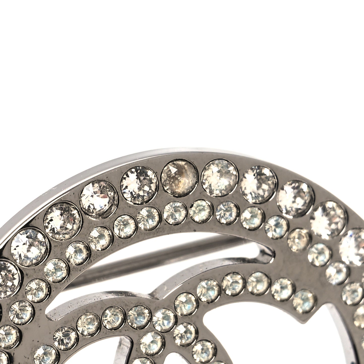 Crystal CC Sunglasses Brooch Silver
