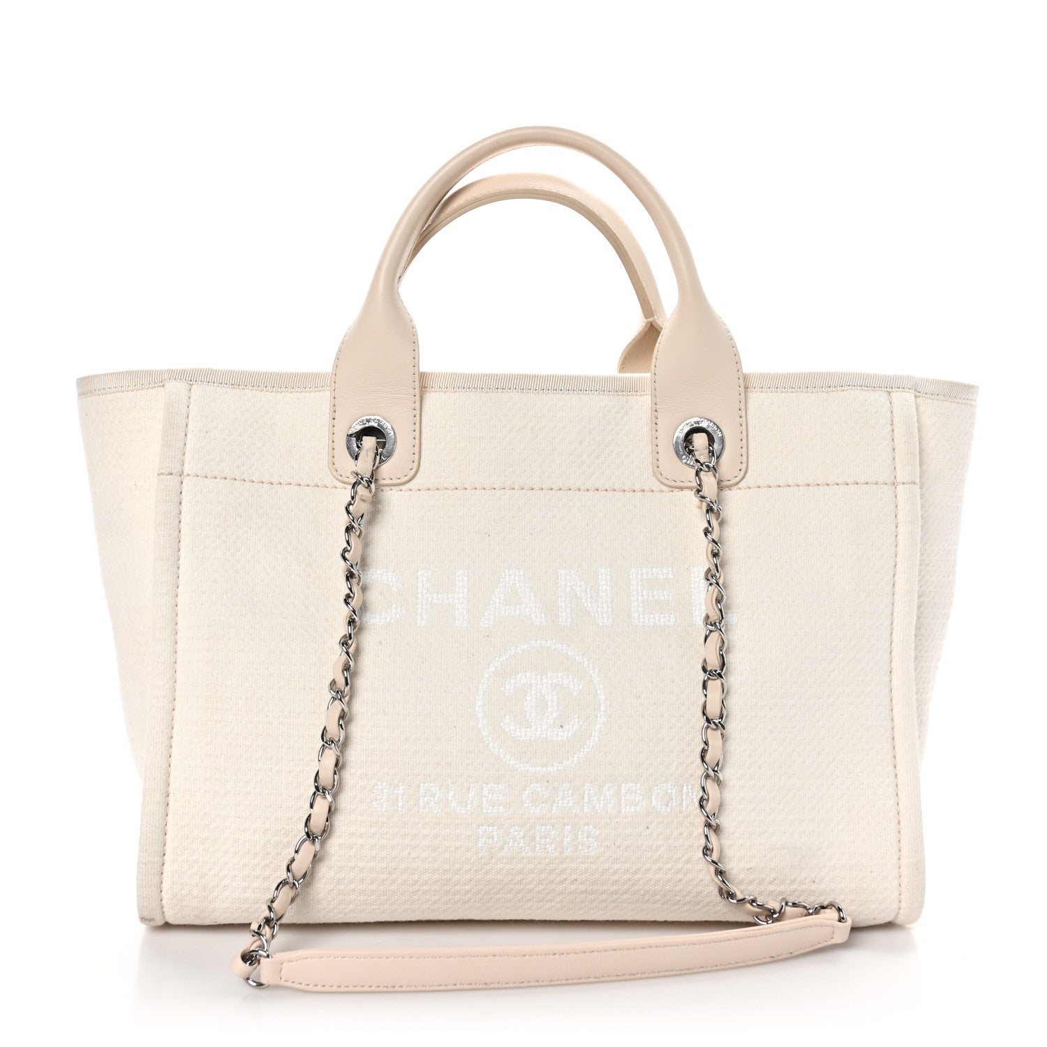 Chanel Mixed Fibers Small Deauville Tote White 1 of 11