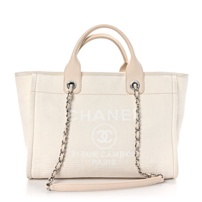 Chanel Mixed Fibers Small Deauville Tote White 1 of 11