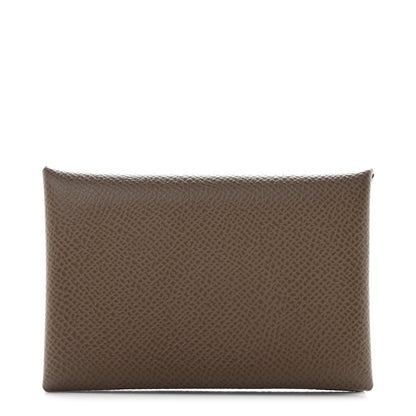 Hermes Epsom Calvi Card Case Etoupe 1 of 8
