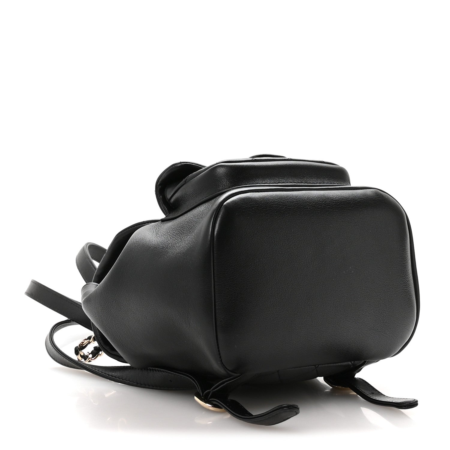 Chanel Glazed Aged Calfskin Quilted Small Duma Drawstring Backpack Black 3 of 9