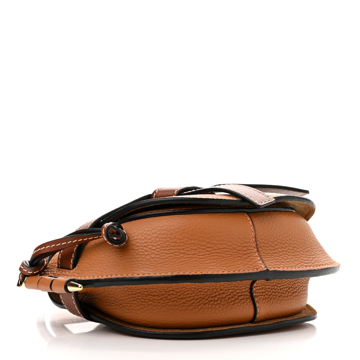 Grained Calfskin Mini Gate Crossbody Bag Caramel Pecan