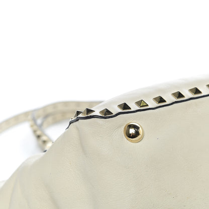 Valentino Garavani Vitello Small Rockstud Tote Ivory 31 of 35
