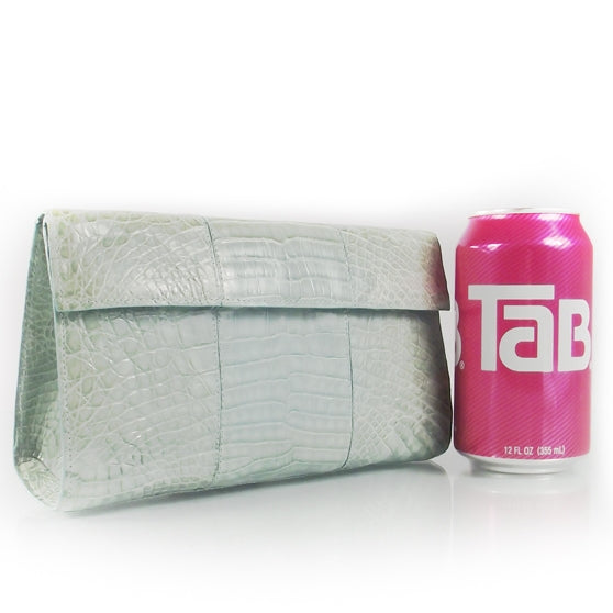 Nancy Gonzalez Crocodile Flap Clutch Seafoam 3 of 8